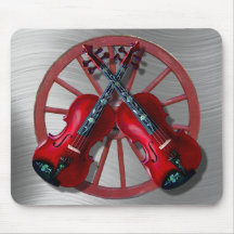 VIOLONS ROUGES CROISÉS - MOUSEPAD TAPIS DE SOURIS