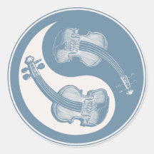 Violyin-Yang Round Stickers