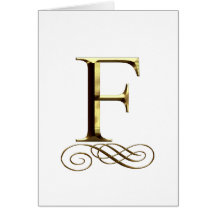 VIP Gold ”F” monogram Greeting Cards