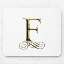 VIP Gold ”F” monogram Mousepad