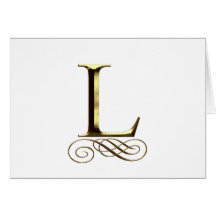 VIP Gold ”L” monogram Greeting Cards