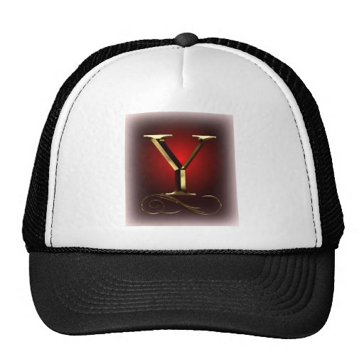 VIP Gold “Y” monogram in red and black Mesh Hat