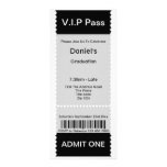 VIP Pass Graduation Party Admission Ticket invitations