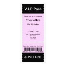 VIP Pass Party Admission Ticket Custom Invites