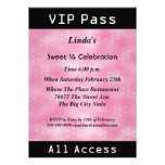 VIP pass Sweet 16 Birthday Party Pink Personalized Invitations