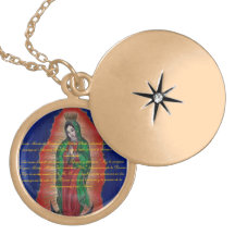 Virgen de Guadalupe Oracion Medalion Pendant