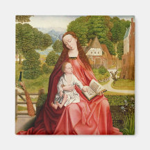 Virgin and Child in a Garden Refrigerator Magnets
