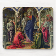 Virgin and Child surrounded by Angels Mousepad