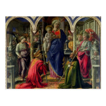 Virgin and Child surrounded by Angels Postcard