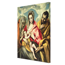 Virgin and Child with SS. Anne and Joseph Stretched Canvas Print