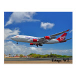 Virgin Atlantic Landing In Tobago Post Cards