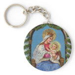 Virgin Mary and Baby Jesus Religious Keychain