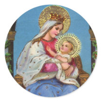 Virgin Mary and Baby Jesus Religious Stickers