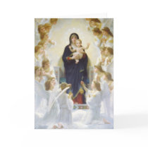 Virgin Mary and Jesus with angels Greeting Cards