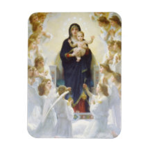 Virgin Mary and Jesus with angels Rectangular Magnets