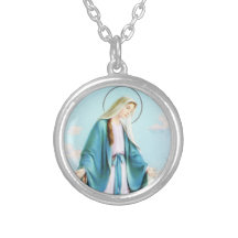Virgin Mary Crescent Moon Necklace_Small
