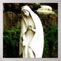 Virgin Mary Garden Statue Poster
