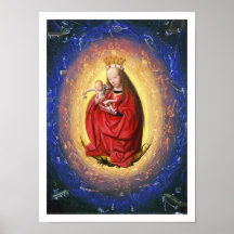 Virgin Mary & Jesus with Angels Playing Music Poster