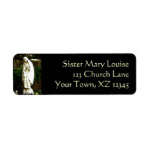 Virgin Mary Statue Labels