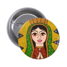 Virgin of Guadalupe Button