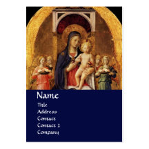 VIRGIN WITH CHILD AND ANGELS ,blue Business Card Templates