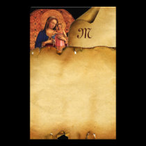VIRGIN WITH CHILD AND SAINTS , Parchment Monogram stationery