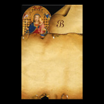 VIRGIN WITH CHILD AND SAINTS , Parchment Monogram stationery