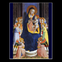 VIRGIN WITH CHILD AND SAINTS , Parchment postcards