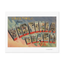 Virginia Beach, Virginia - Large Letter Scenes Postcard