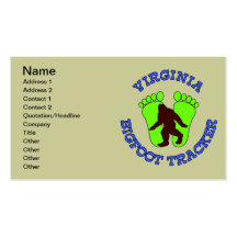 Virginia Bigfoot Tracker Business Card Template