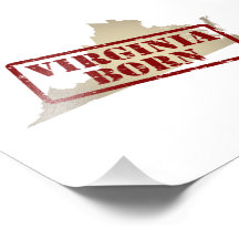 Virginia Born - Stamp on Map Photo