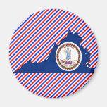 Virginia Flag Map Fridge Magnet