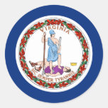 Virginia Flag Round Stickers