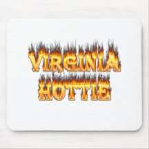 Virginia hottie fire and flames mouse pad