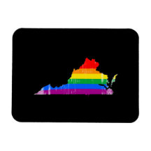 VIRGINIA PRIDE - DISTRESSED -.png Rectangular Magnet