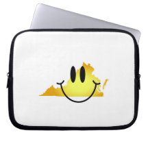 Virginia Smiley Face Laptop Sleeves