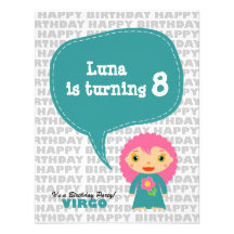 Virgo Kids Party Invitation