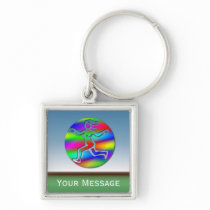 Virgo Rainbow Running Girl Luggage Tag Baggage Tag Keychains
