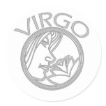 Virgo the Virgin Round Stickers