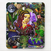Virgo Zodiac Art With Elements Mouse Pads