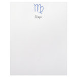 Virgo. Zodiac Astrological Sign. Blue. Custom letterhead
