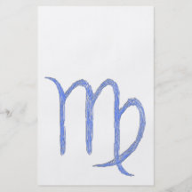 Virgo. Zodiac Astrological Sign. Blue. Flyer