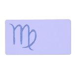 Virgo. Zodiac Astrological Sign. Blue. Custom Shipping Label