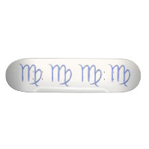 Virgo. Zodiac Astrological Sign. Blue. Skate Deck