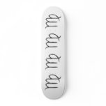 Virgo. Zodiac Astrology Sign. Black. Custom skateboards