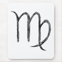 Virgo. Zodiac Astrology Sign. Black. Mouse Pads