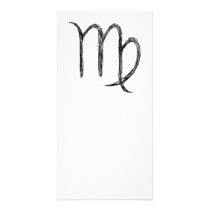 Virgo. Zodiac Astrology Sign. Black. Photo Greeting Card