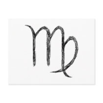 Virgo. Zodiac Astrology Sign. Black. Postcards