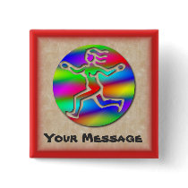 Virgo Zodiac Badge Name Tag Rainbow Running Girl