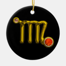 VIRGO ZODIAC BIRTHDAY JEWEL GREY AGATE Gold Christmas Ornament